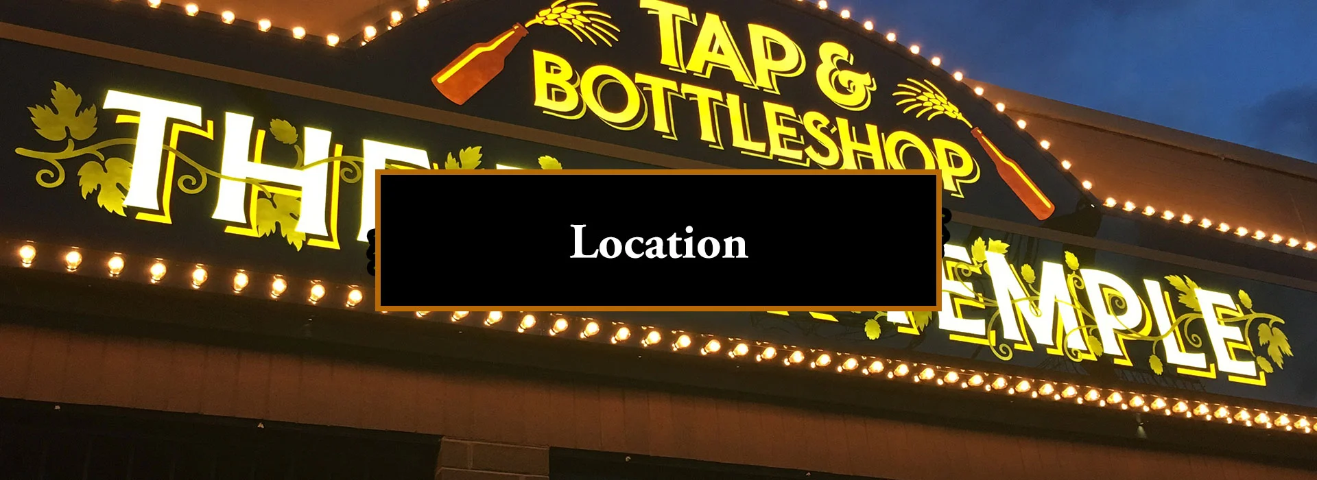 Illuminated restaurant sign for Tap & Bottleshop