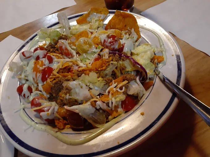Taco salad served in a vibrant platter