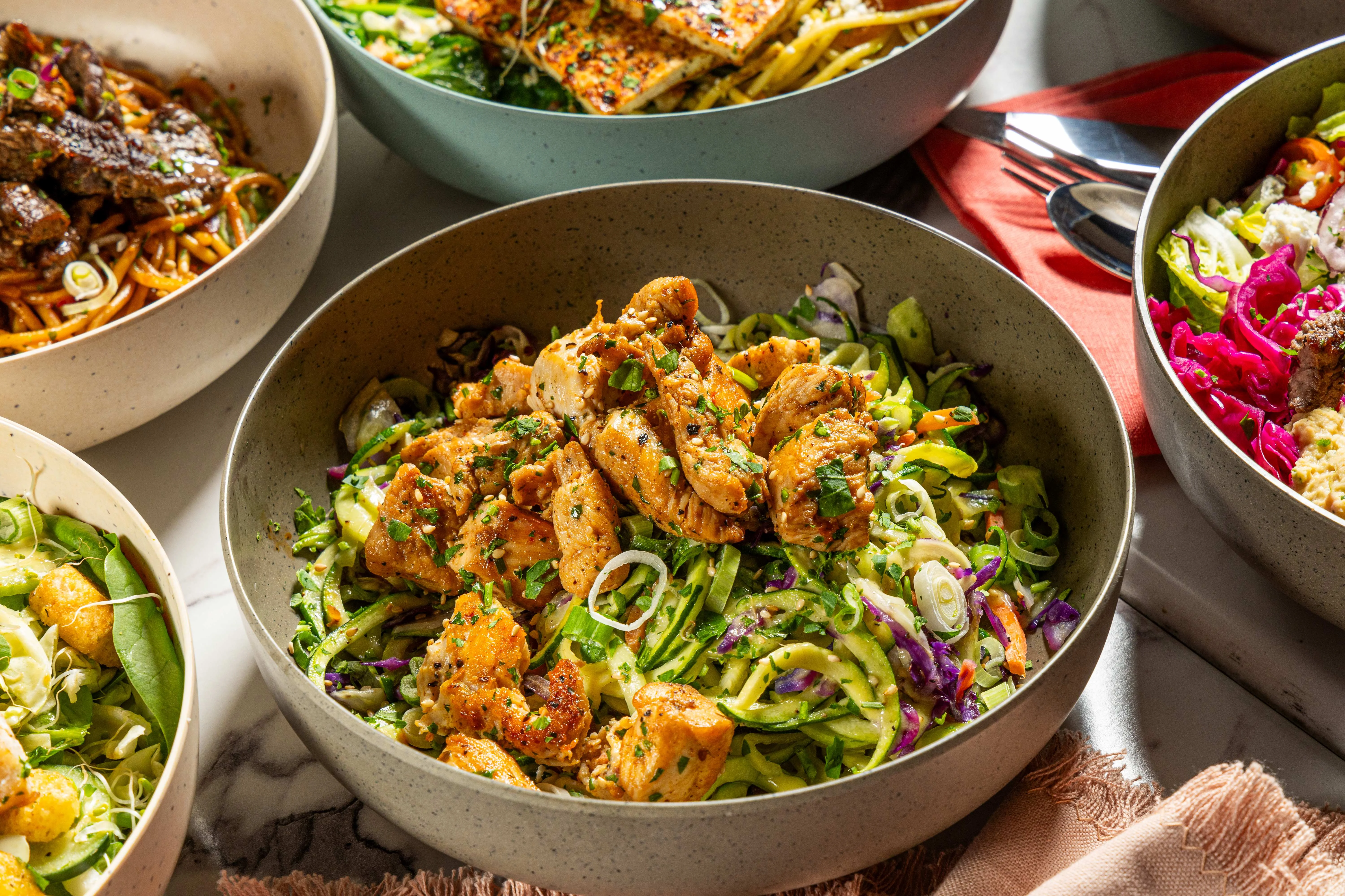 Flavorful Asian chicken salad with fresh vegetables