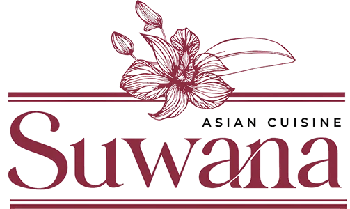 Suwana Asian Cuisine logo with floral design