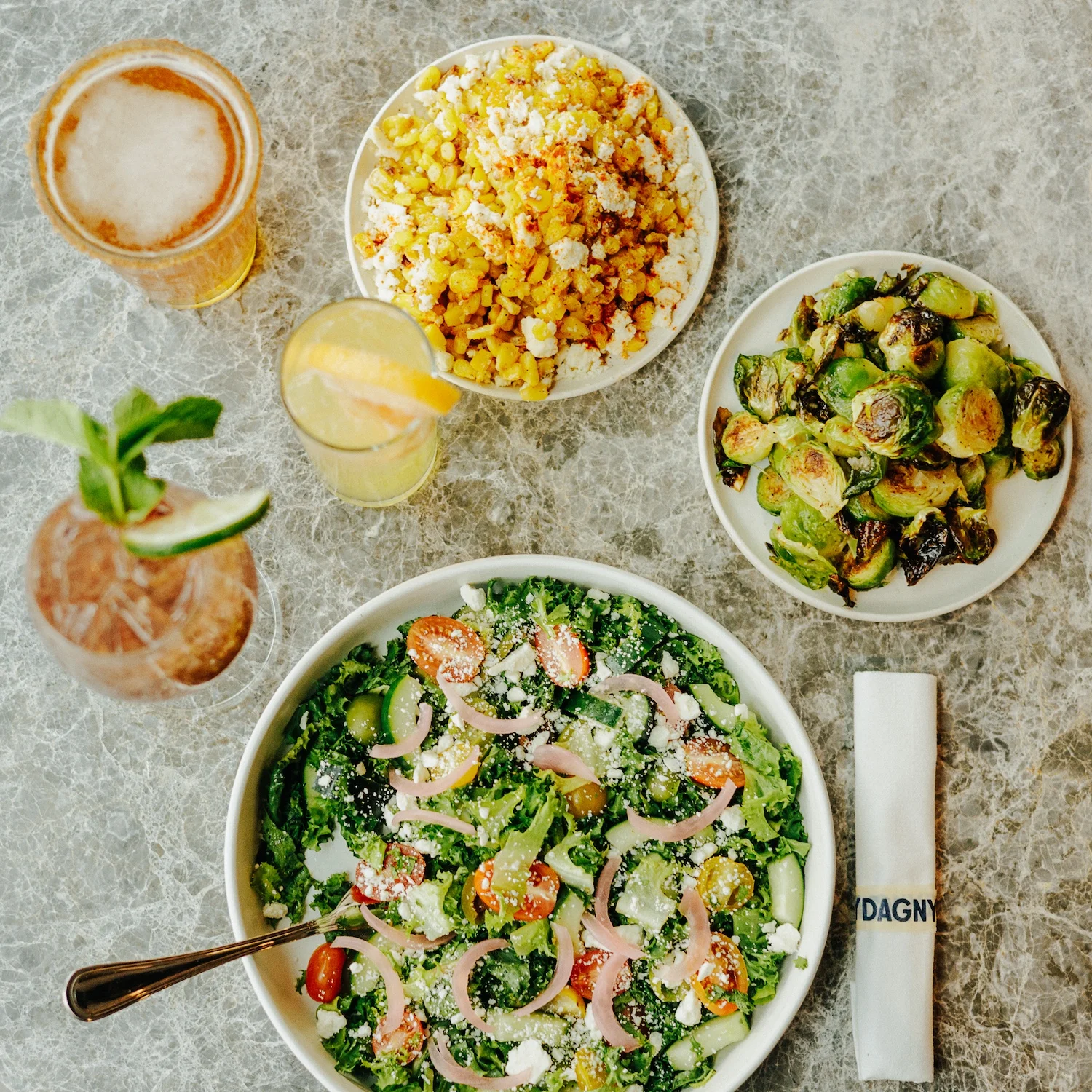 Fresh garden salad with greens and tomatoes in a vibrant presentation