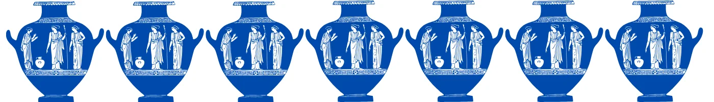 Blue Greek amphorae with intricate designs