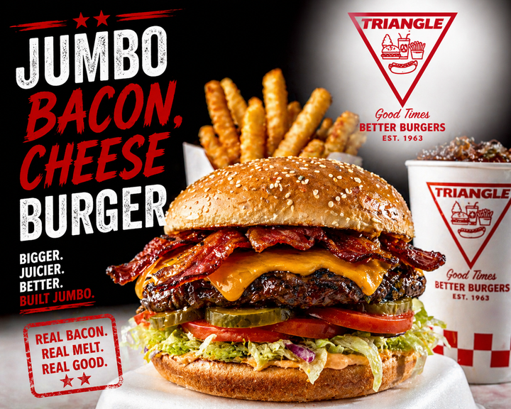 Triangular Burger Jumbo Bacon Chz Burger | Triangle