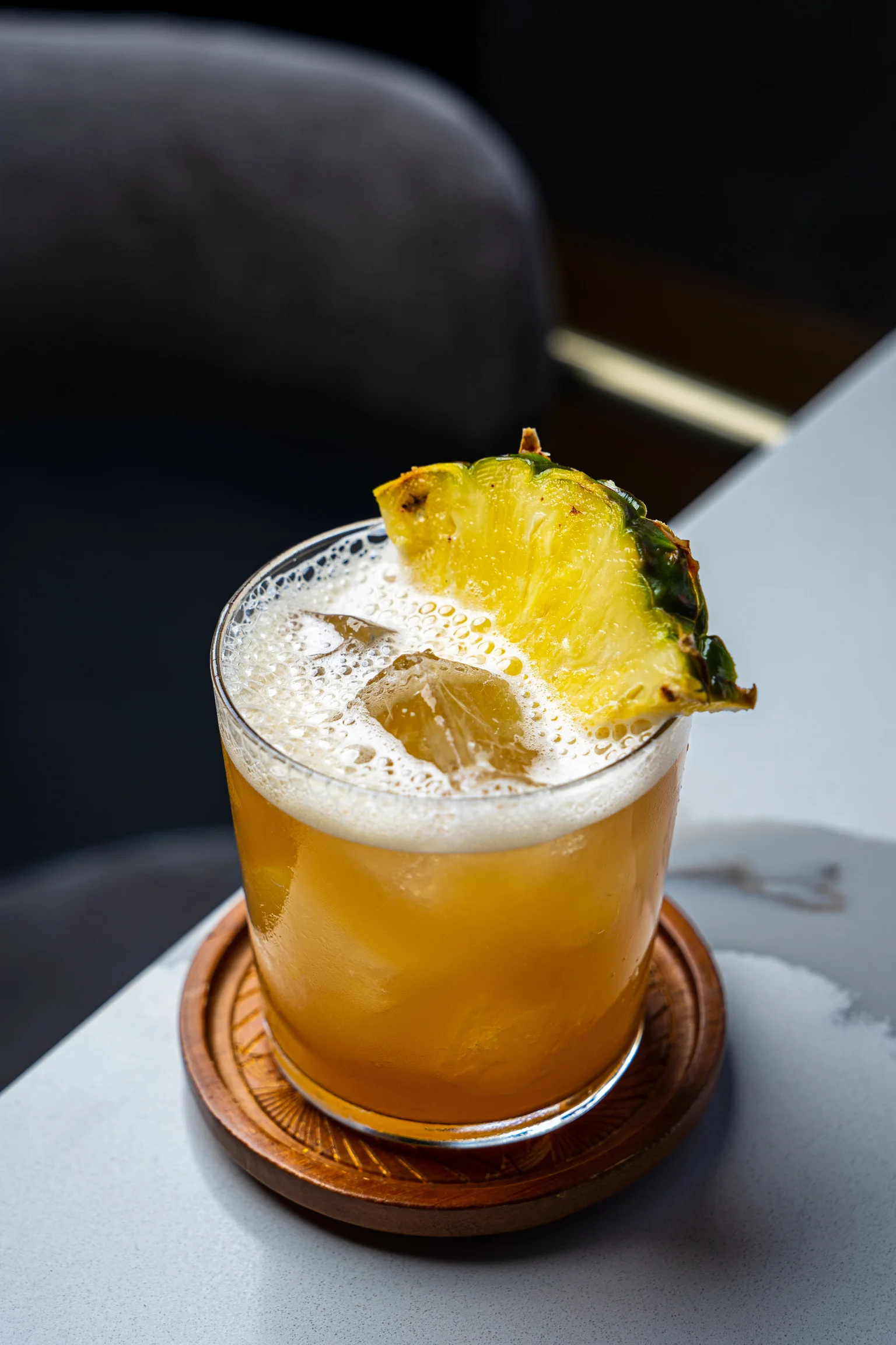 legal Mezcal, Alma Tepec Licor de Pasilla Chile, Tamarindo Tepache, Pineapple, Lime