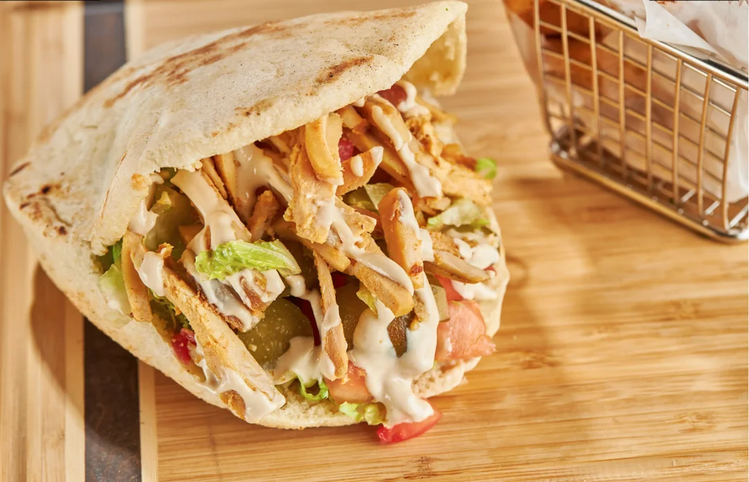 Chicken Shawarma Sandwich at Sufrat Grill.
