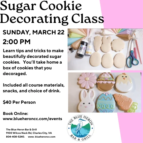 Sugar cookie decorating class at The Blue Heron Bar & Grill