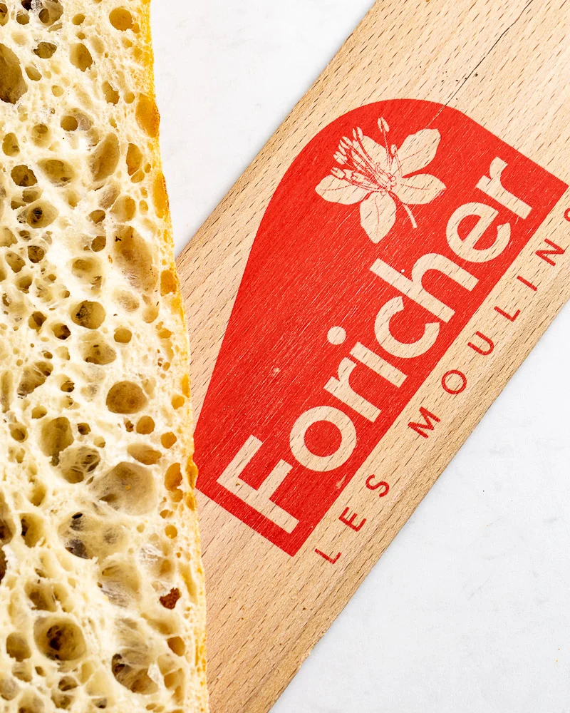 French-style baguette at La Boulangerie & Co in Chicago made with Foricher flour from France.