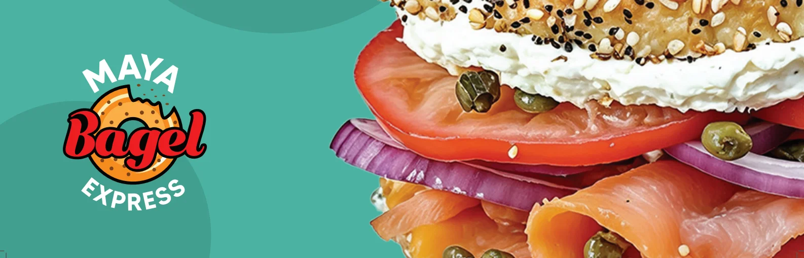 Bagel sandwich with smoked salmon and cream cheese