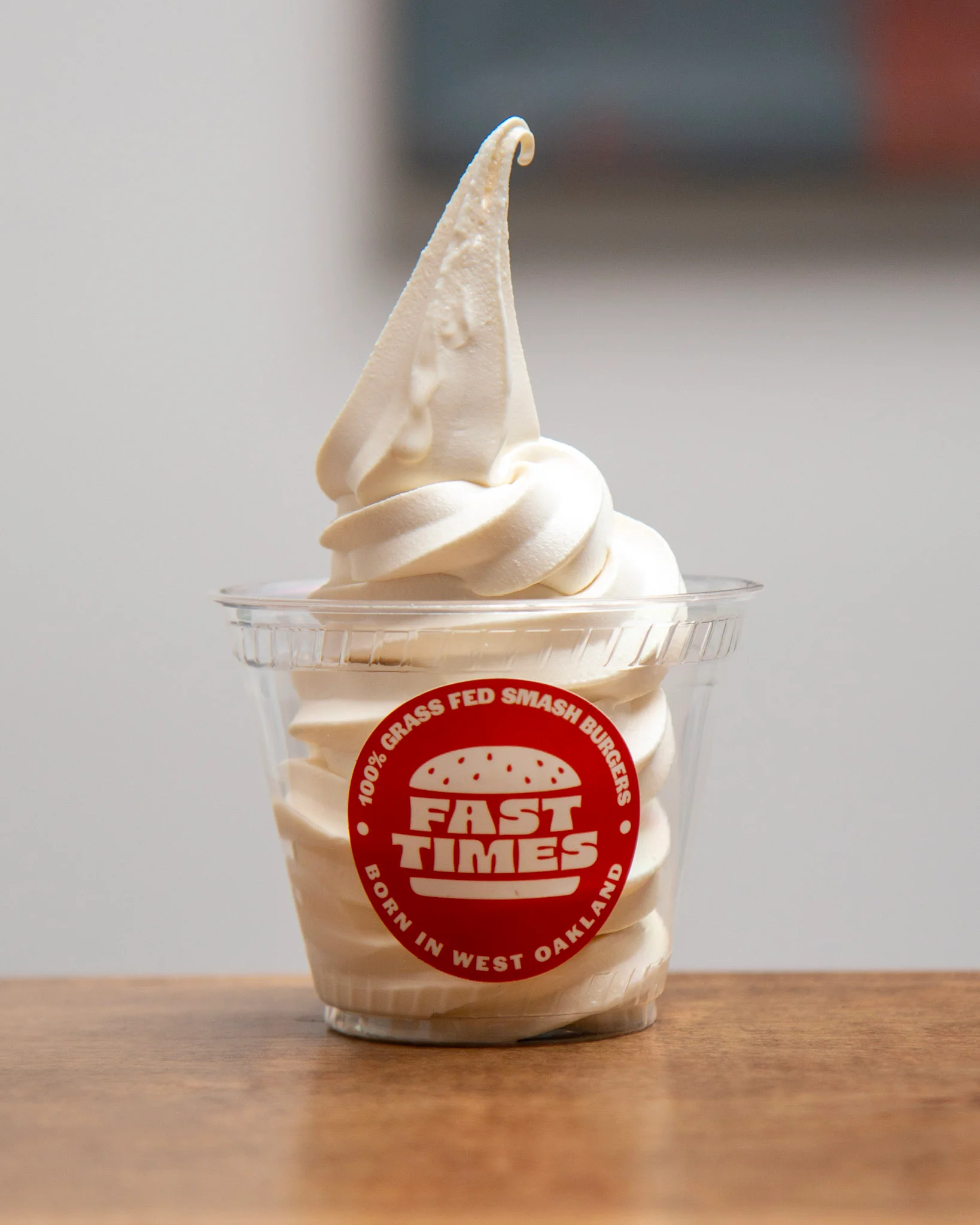 Classic soft serve ice cream in a cup