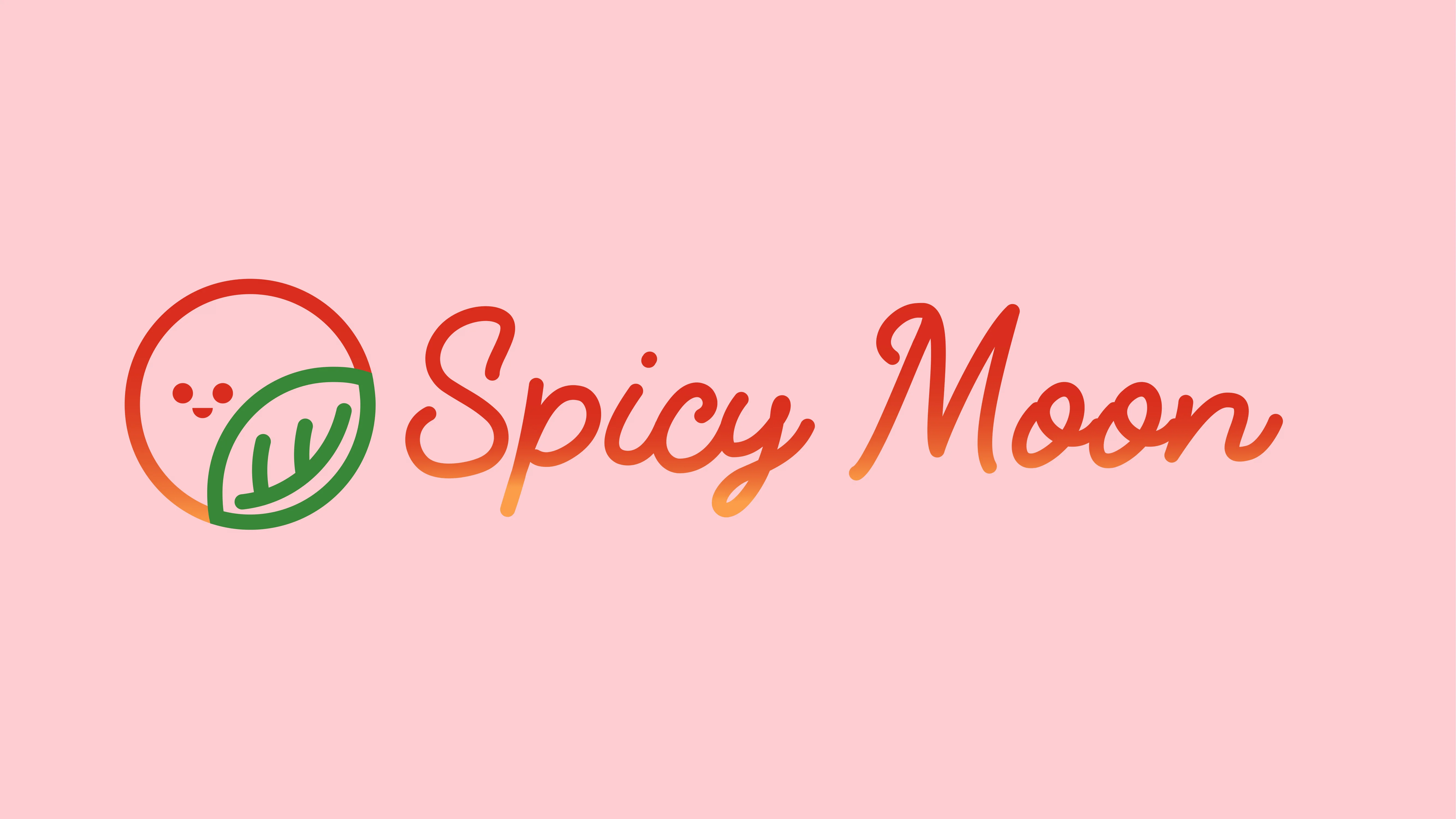 Logo design for Spicy Moon restaurant with playful elements
