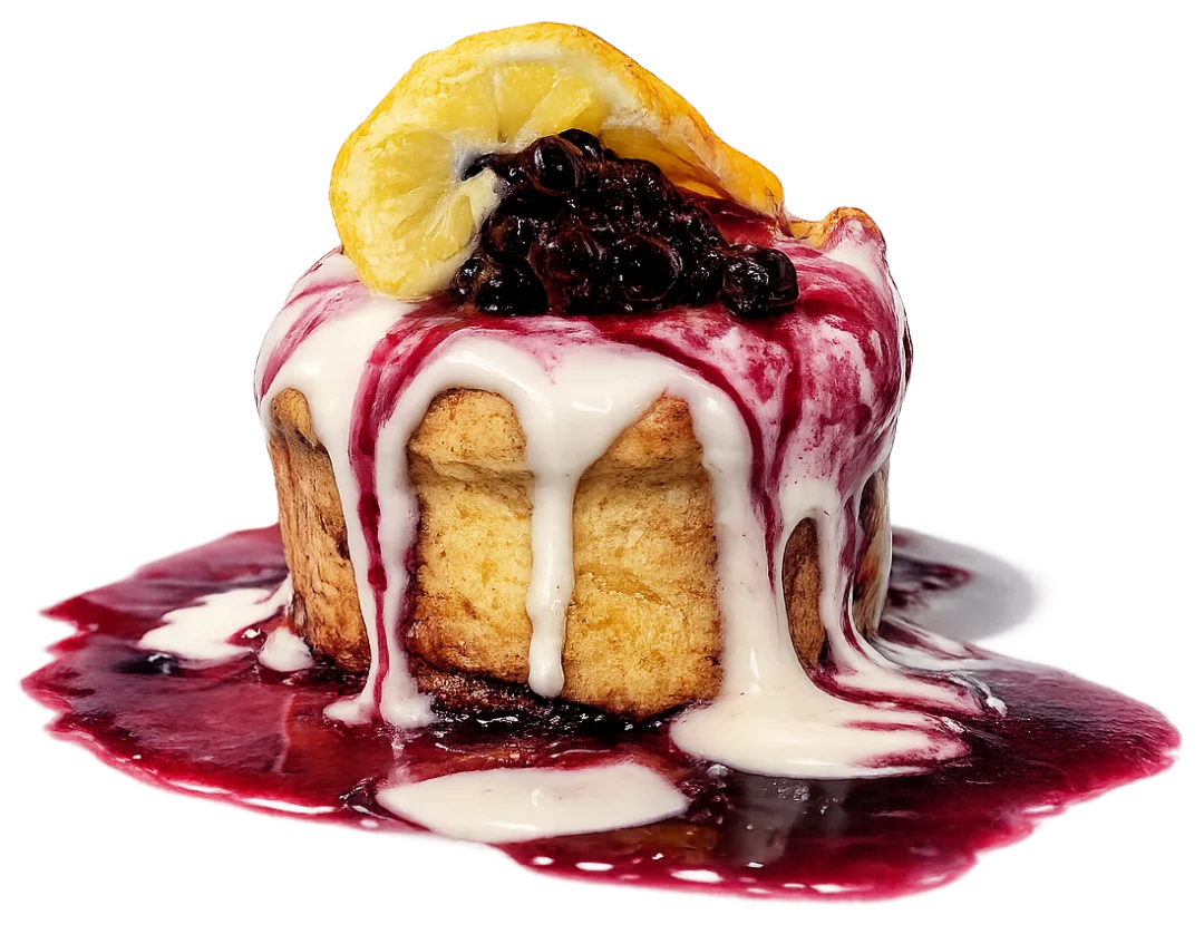 Lemon blueberry cake with creamy glaze