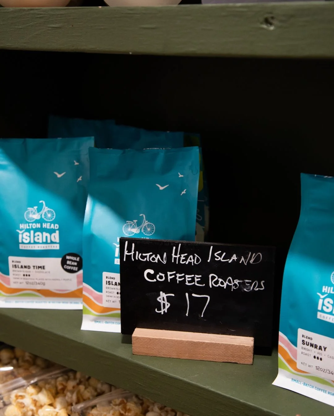 Hilton Head Island coffee bags on display