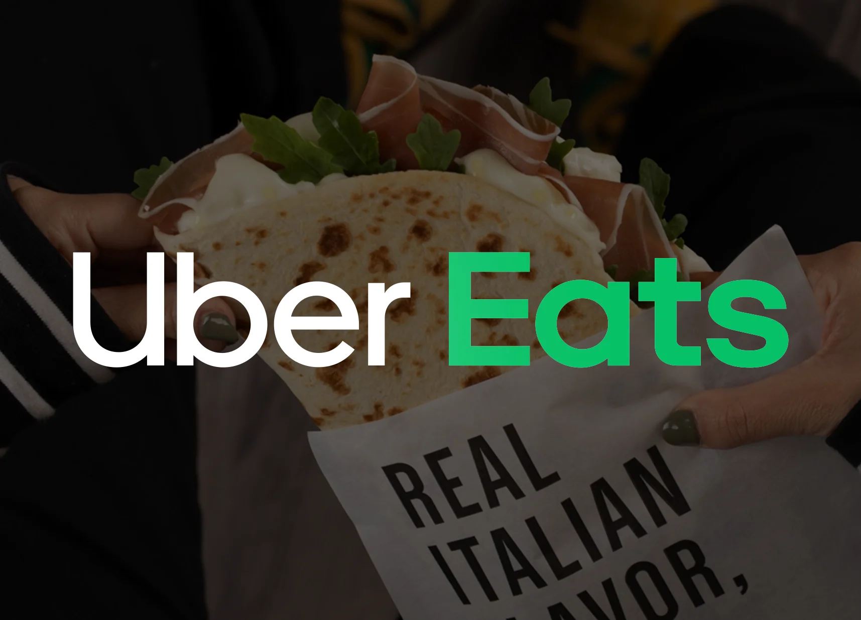 Italian piadina filled with prosciutto and arugula