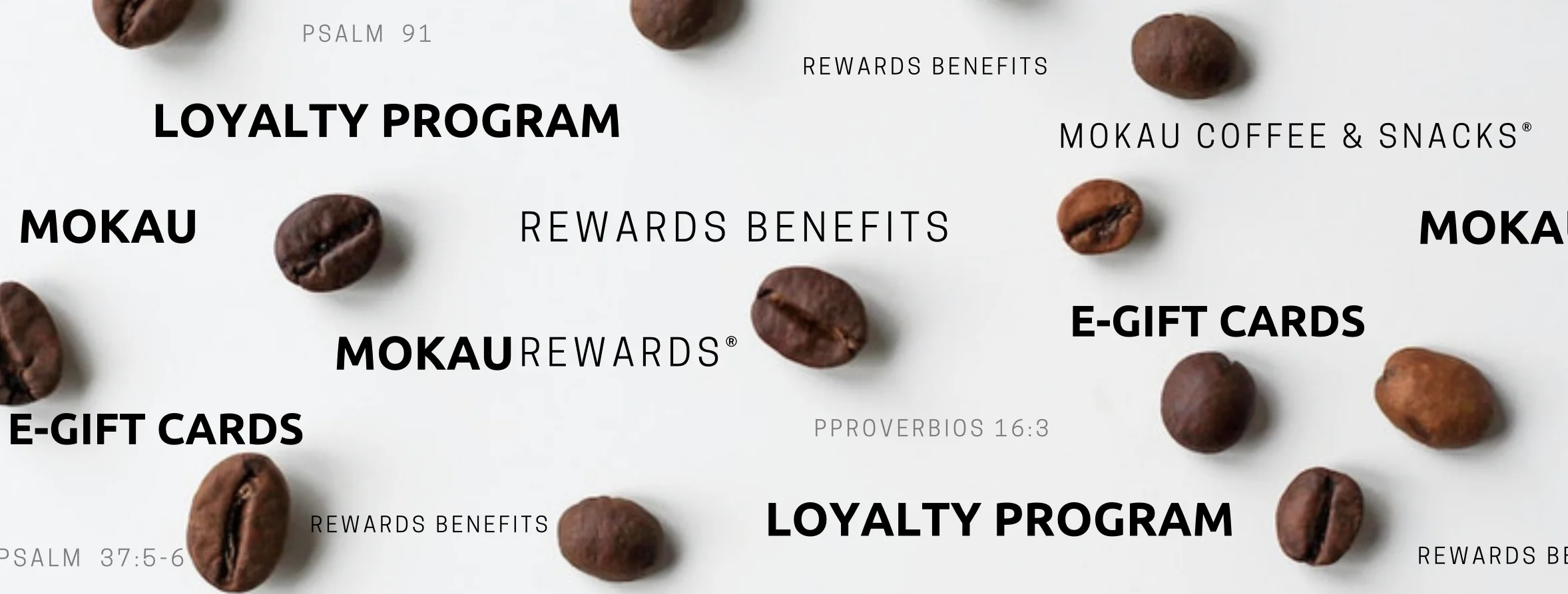Coffee beans with loyalty program promotions and e-gift cards