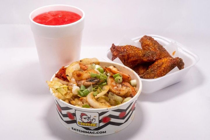 Sm Shrimp Bowl + 4 Wing + Drink