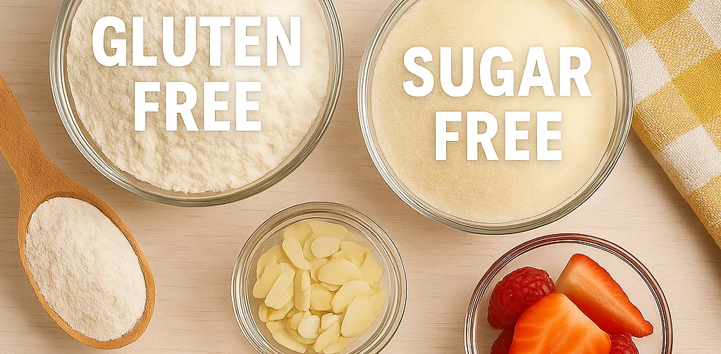Gluten-free baking ingredients for healthy desserts