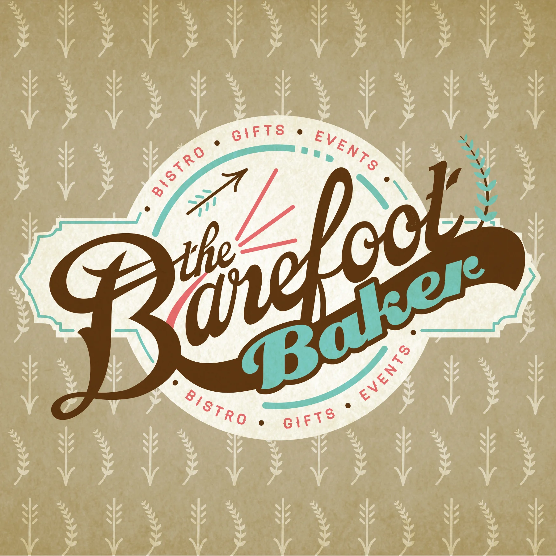 Logo of The Barefoot Baker bistro and event space