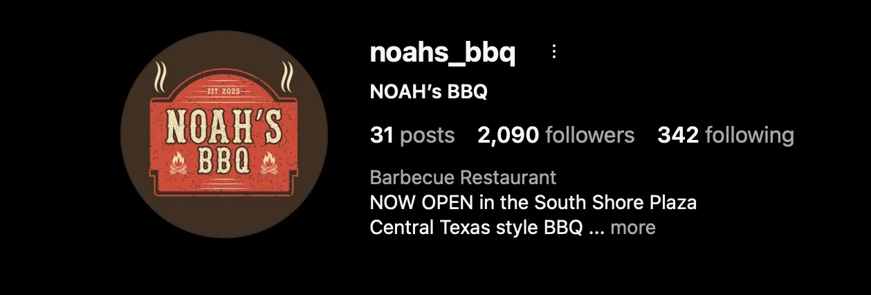 Noah's BBQ restaurant logo featuring a vintage design