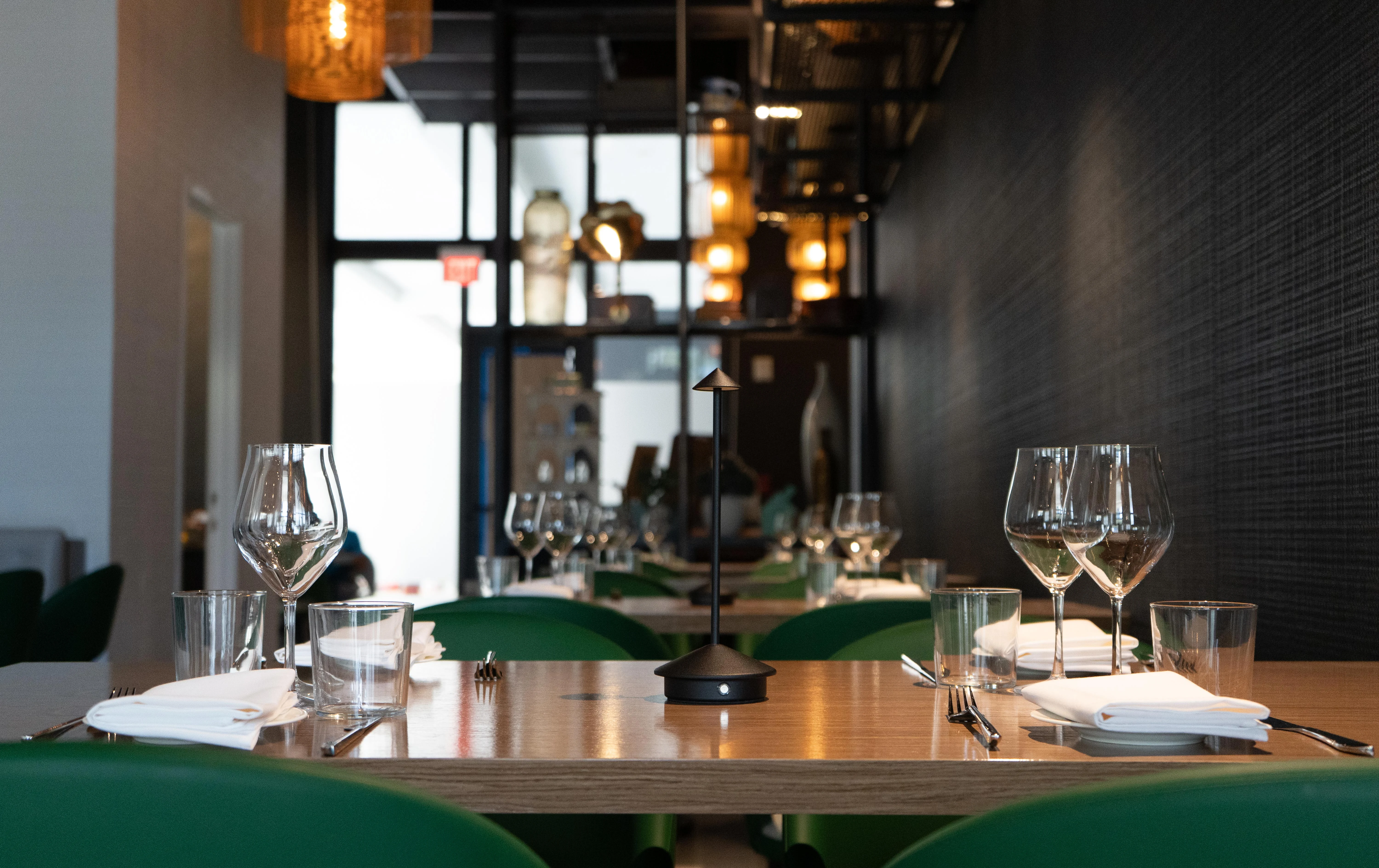 Modern restaurant interior with elegant table settings