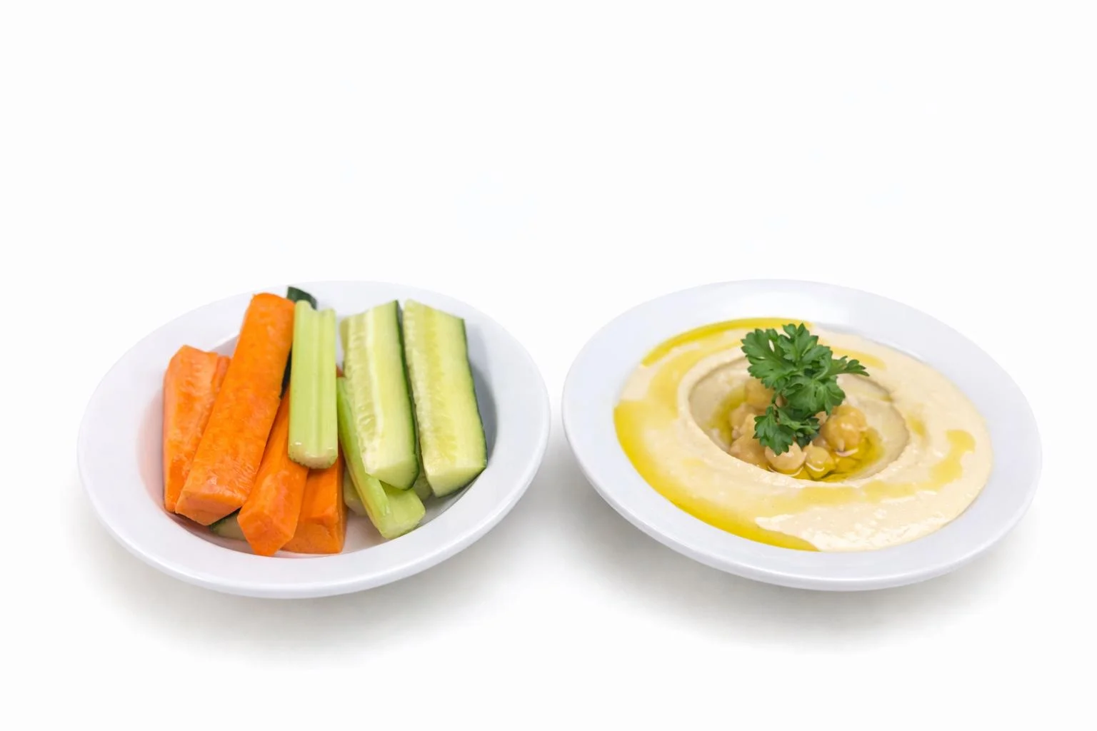 Mediterranean hummus served with fresh vegetable sticks