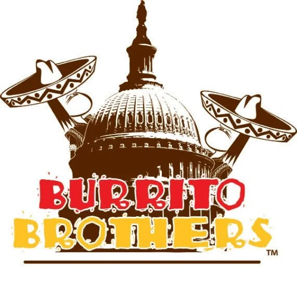 A stylized logo featuring a dome structure and two sombreros, with the text 'BURRITO BROTHERS' prominently displayed.
