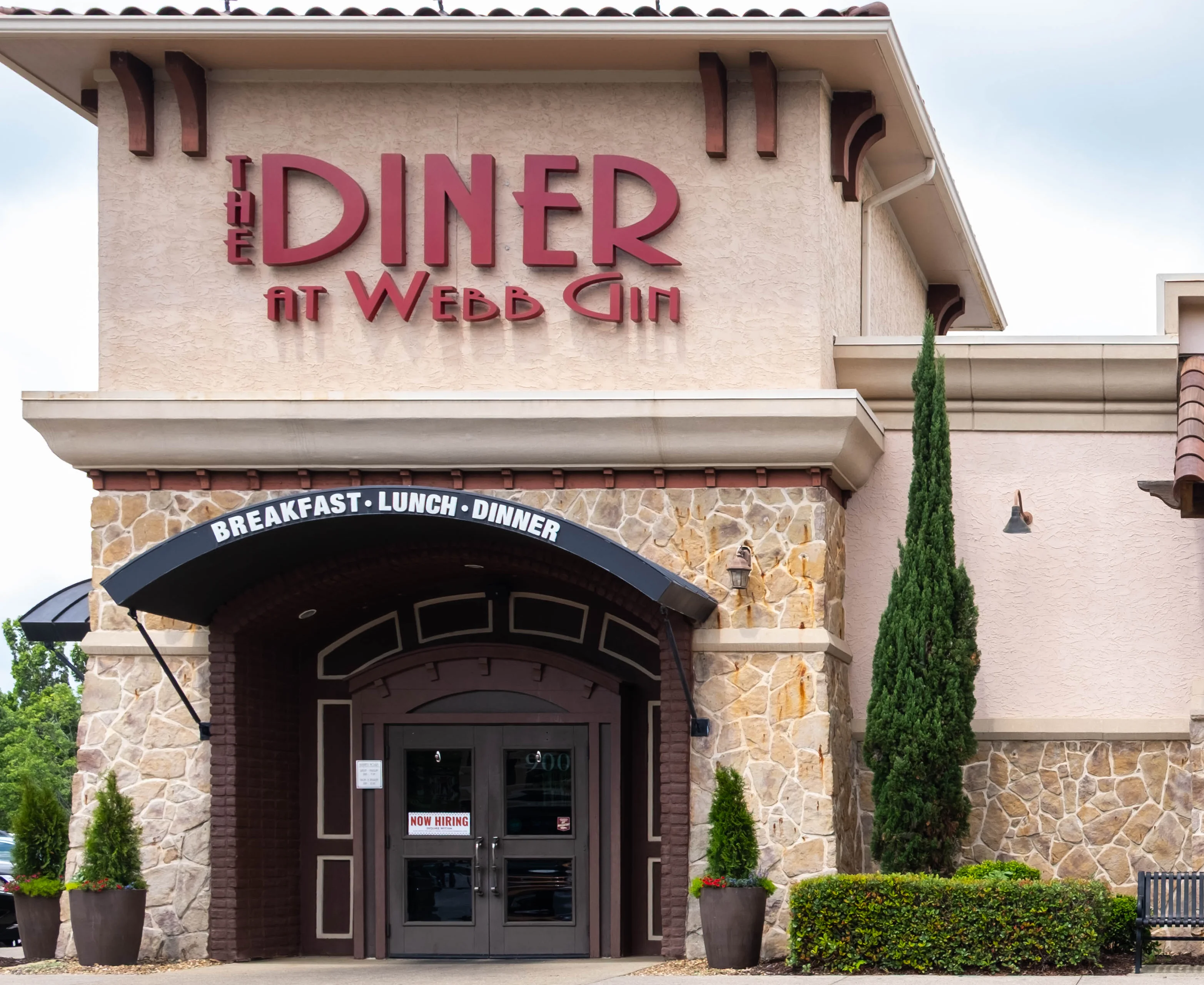 Exterior view of The Diner at Webb Gin with stone facade