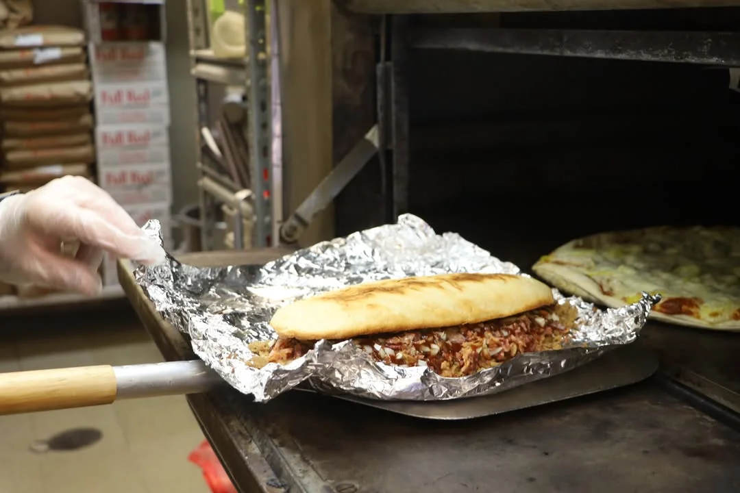 Freshly baked Mexican torta from the oven