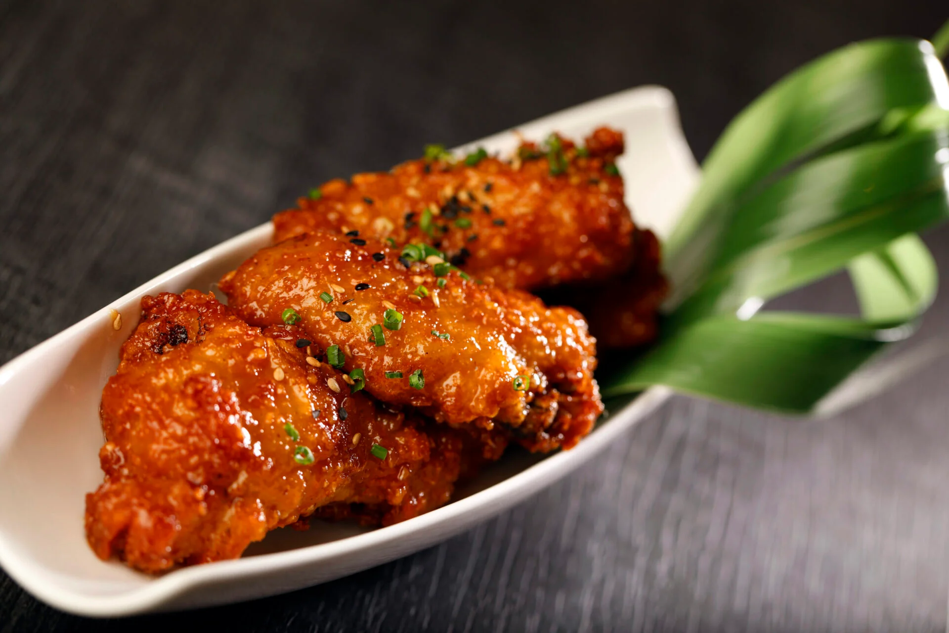 Crispy Korean fried chicken wings with sweet glaze