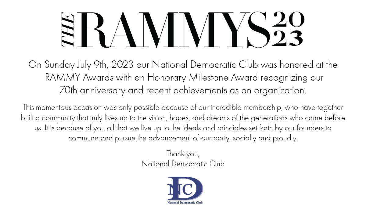 National Democratic Club RAMMY Awards announcement