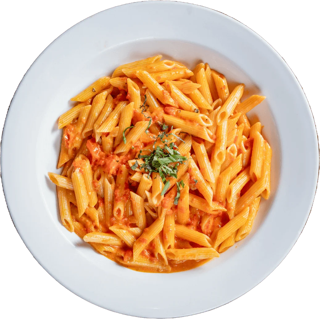 Creamy penne alla vodka pasta dish