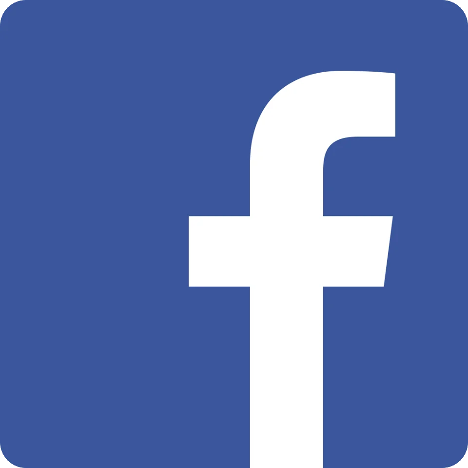Facebook logo in blue and white design