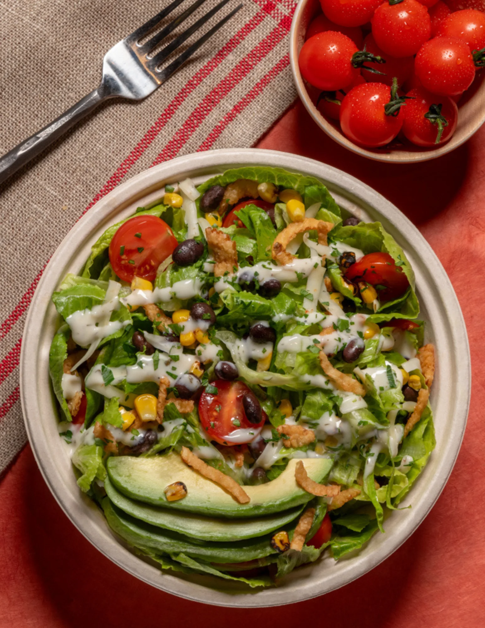 Fresh Mexican salad with avocado and black beans