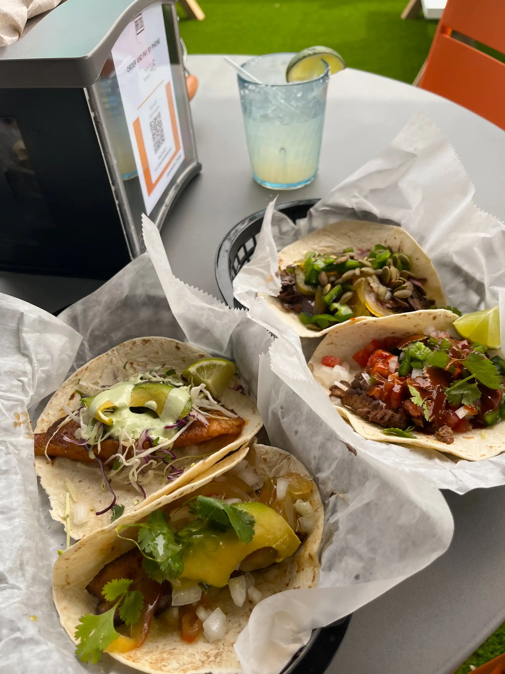 Tacos and margaritas on the Brazos taco bar patio