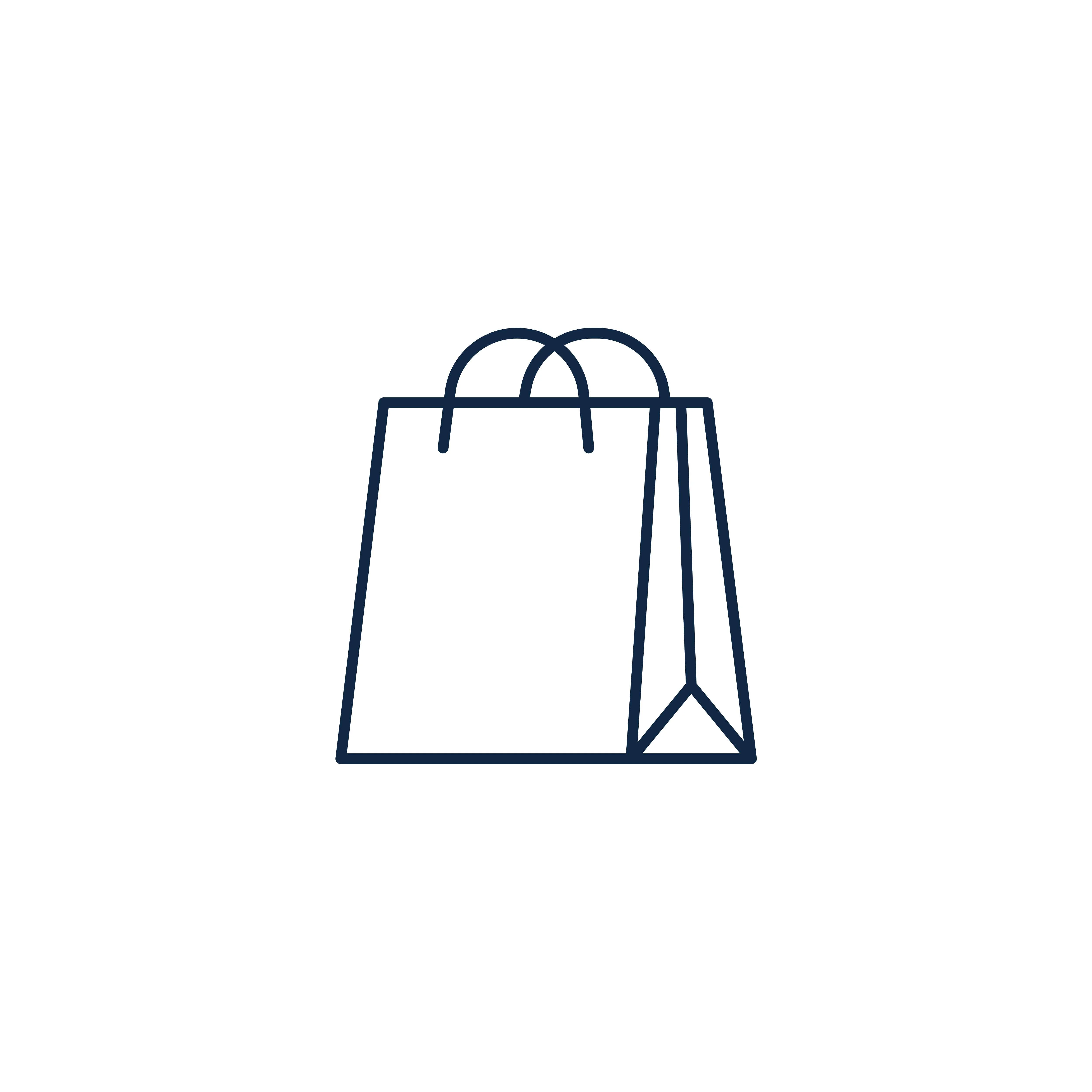 Cropped navy blue abstract line graphic on a white background