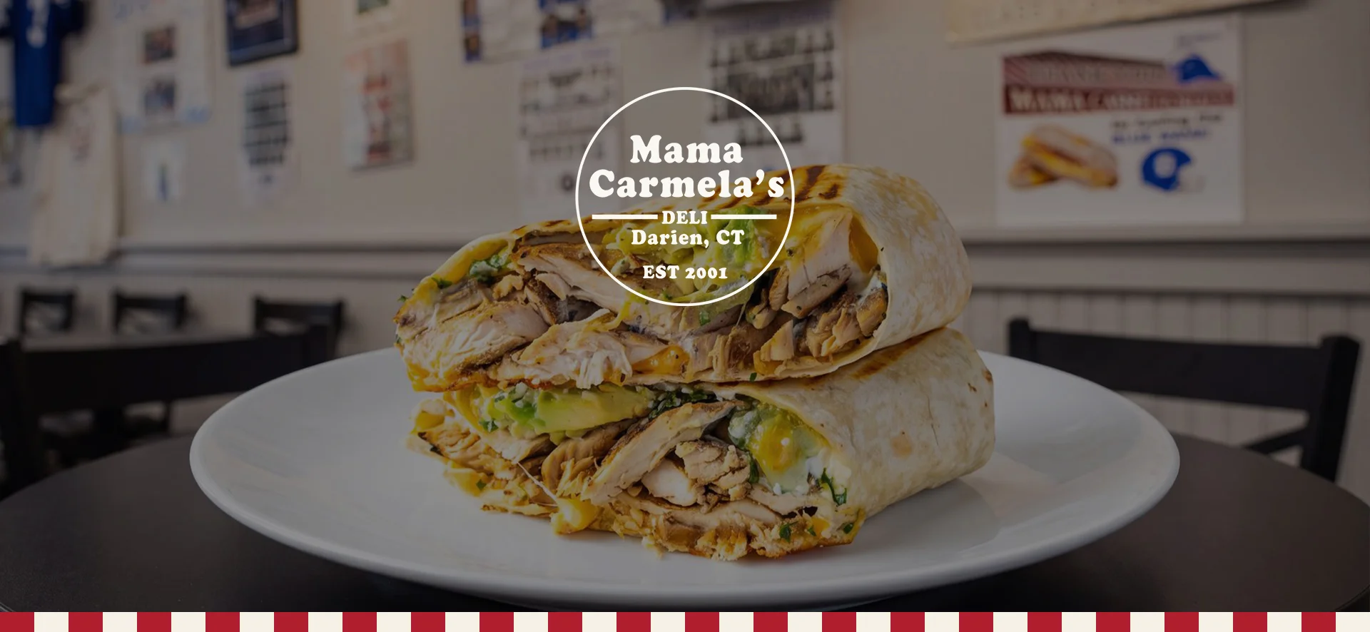 Delicious chicken wrap served in a deli style