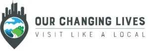 Our Changing Lives Visit Like a Local logo with cityscape and landscape emblem