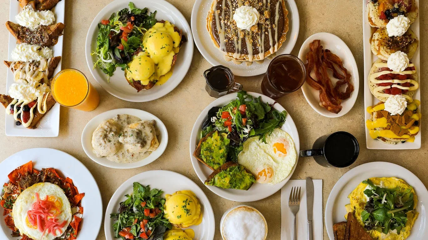 A display of entrees sides and drinks.