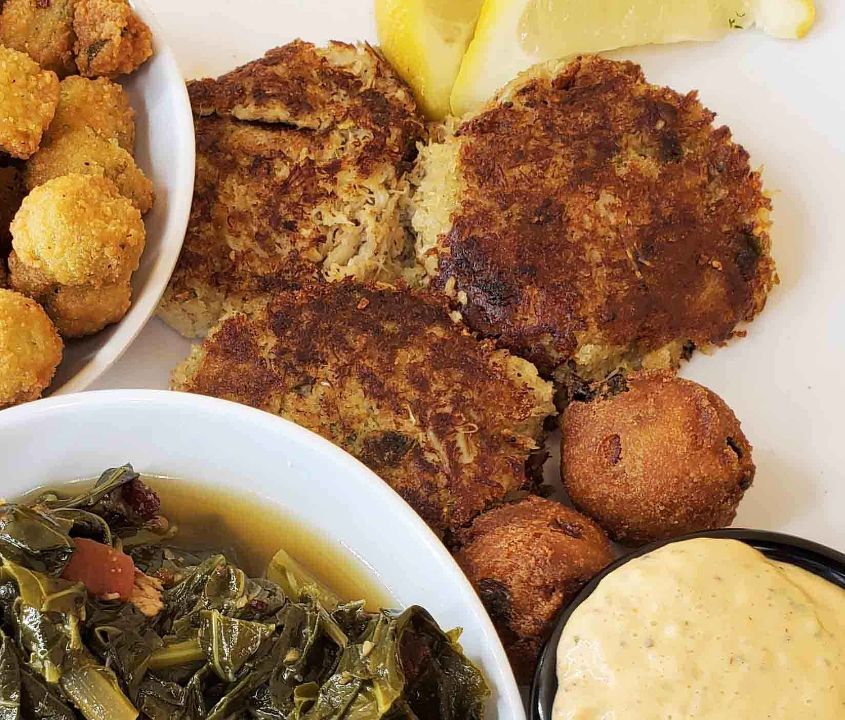 Crab Cake Platter# at Page’s Okra Grill