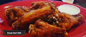 Sweet red chili chicken wings served with dipping sauce