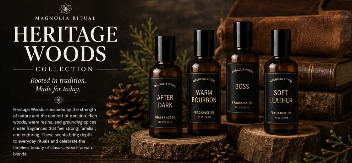 Magnolia Ritual Heritage Woods fragrance oils collection