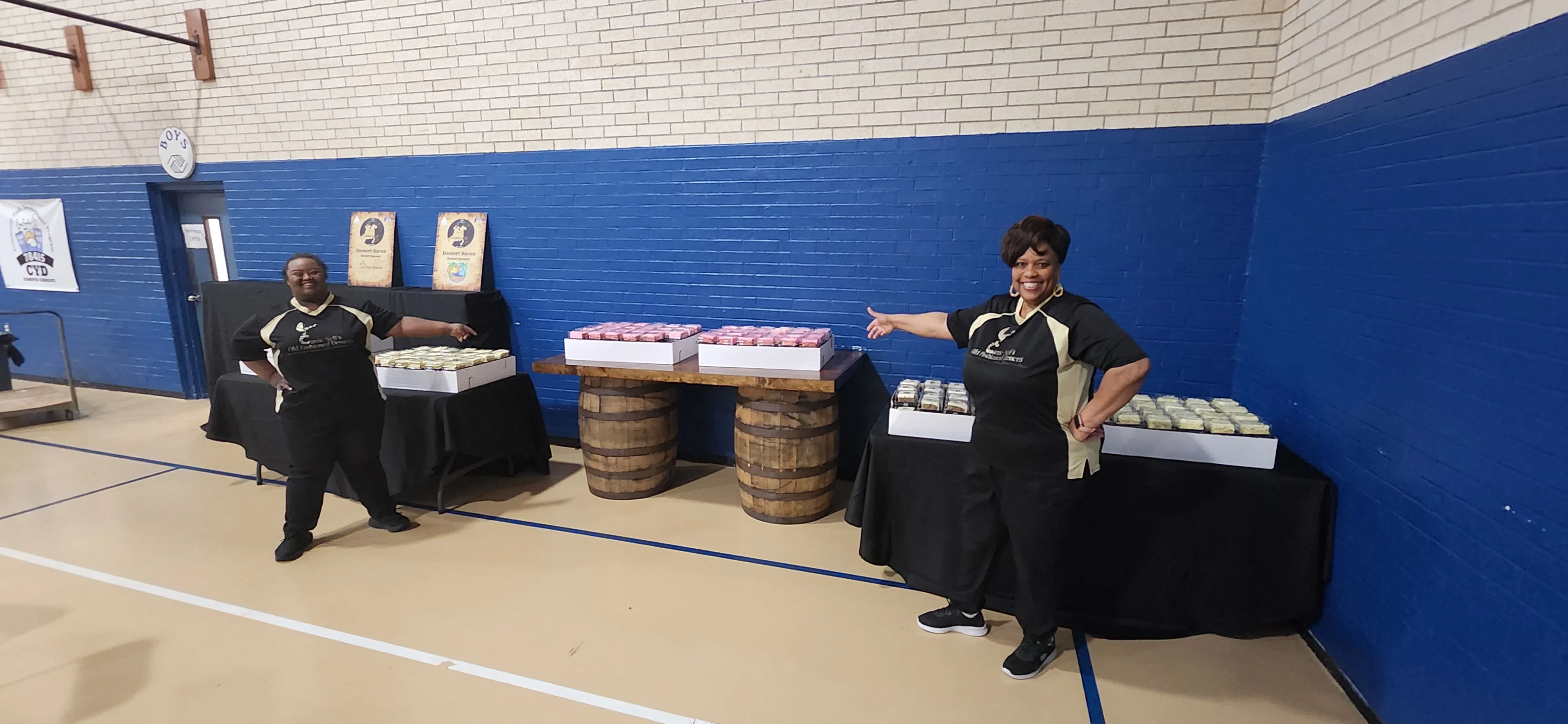 Catering display with desserts at an event