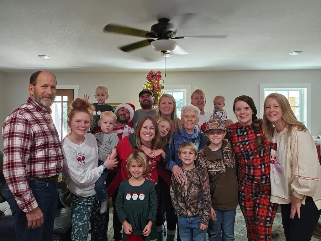 Family gathering during the holidays with festive decorations