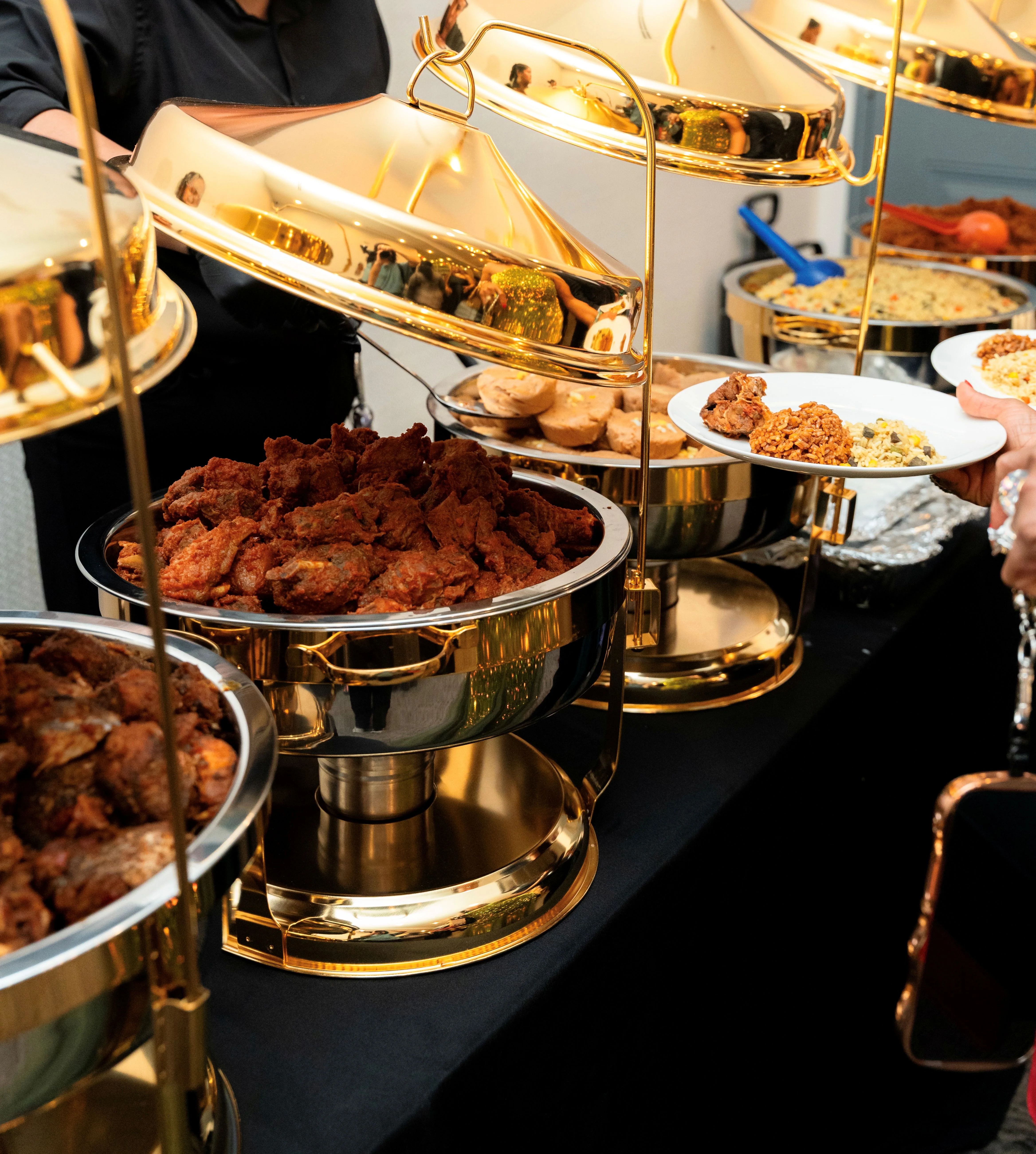 Southern fried chicken in a buffet setting