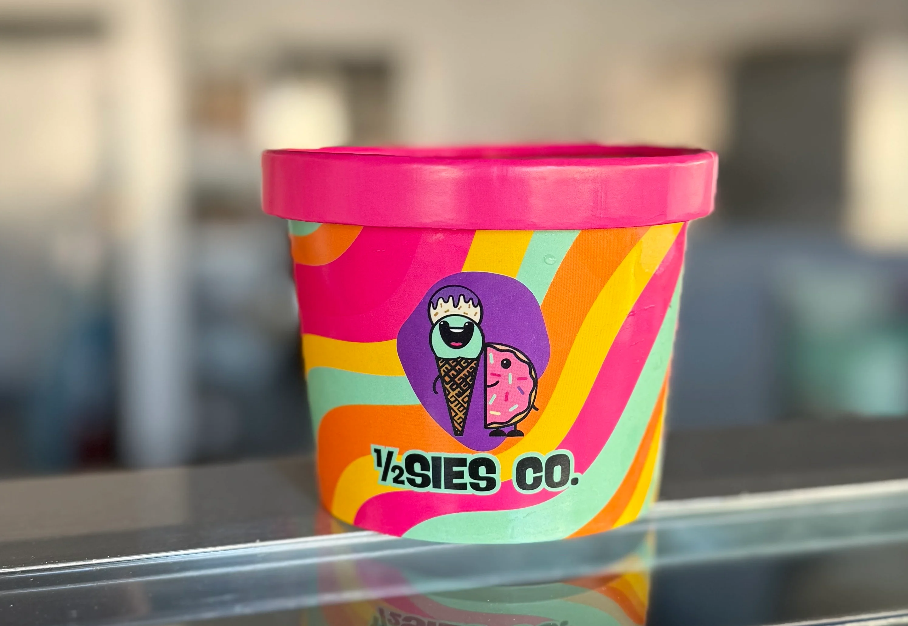 Colorful ice cream container from ½SIES CO.