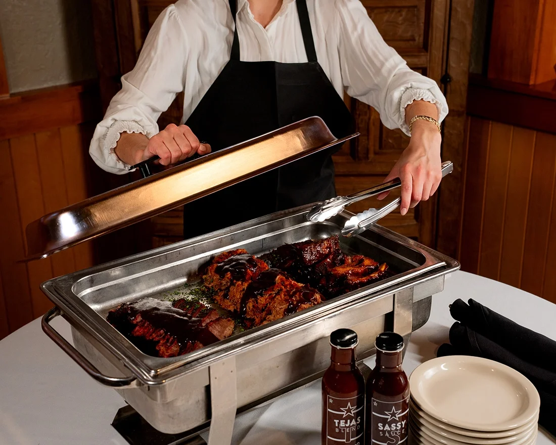 Barbecue platter served at a restaurant