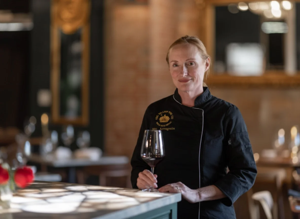 Chef Jill Arreguin in the kitchen at King William Wine Co.