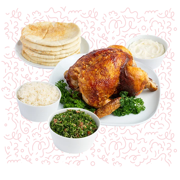 Zankou Dish with pattern background