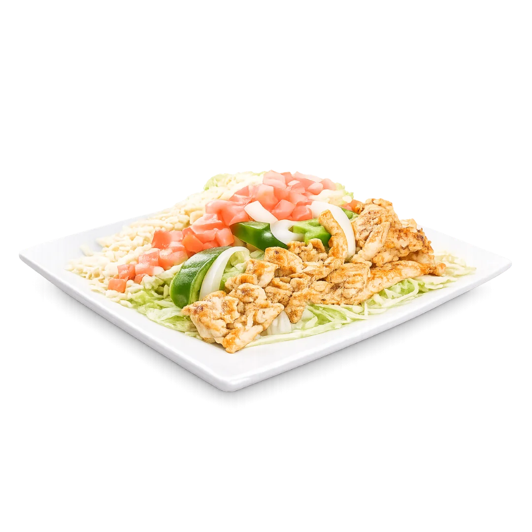 Grilled chicken fajita salad with fresh vegetables