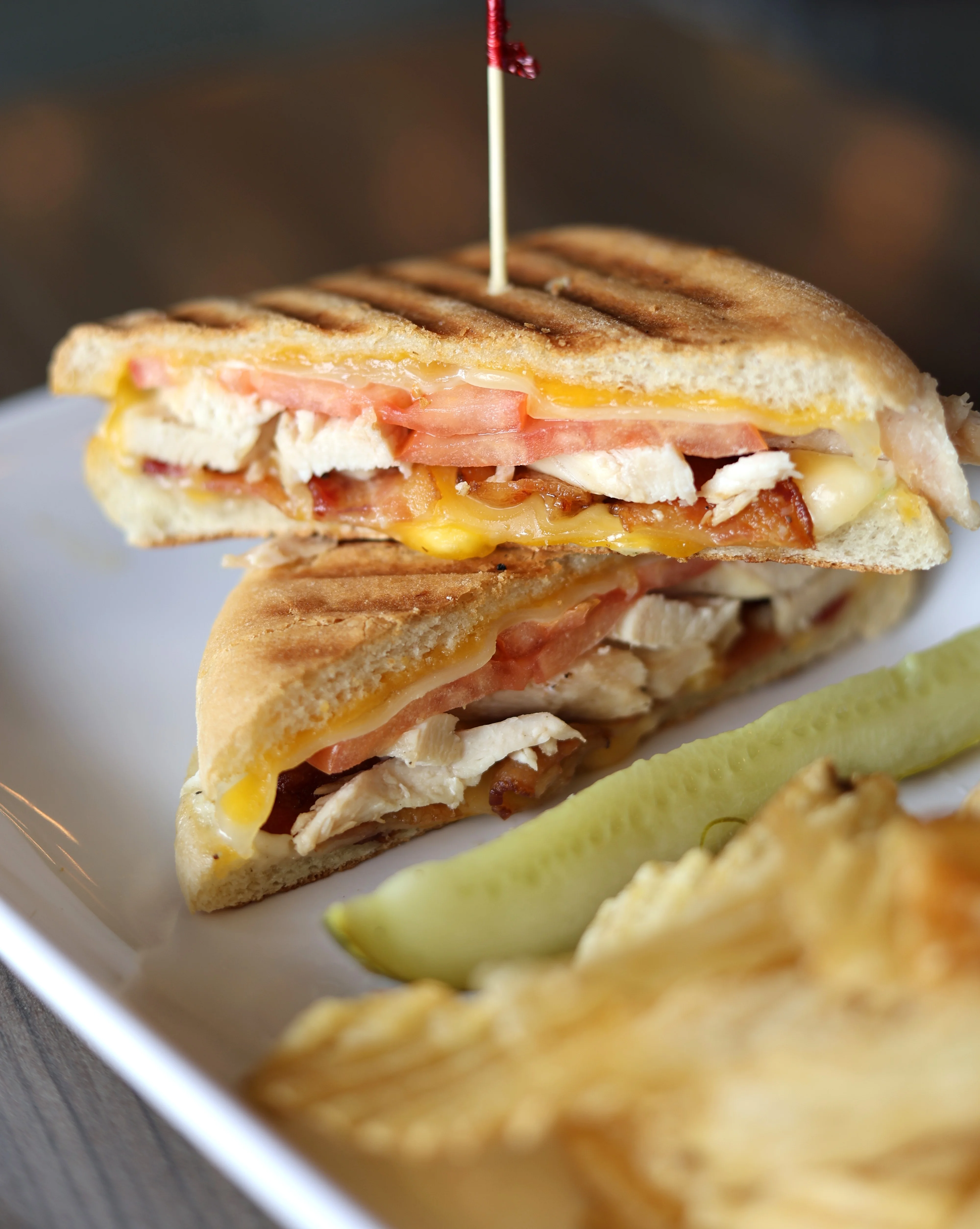 Grilled chicken sandwich with fresh greens