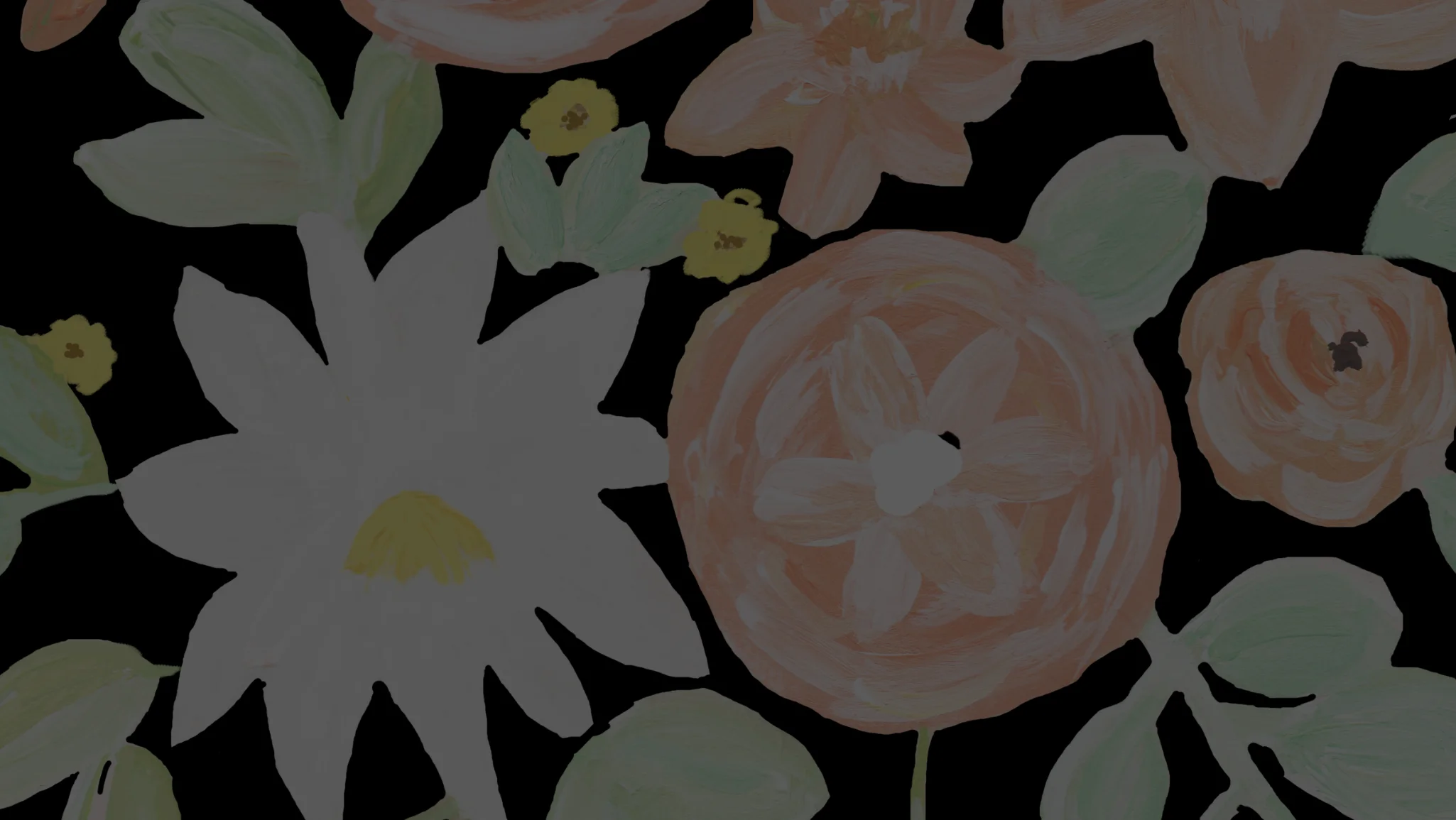 Colorful floral pattern on a dark background